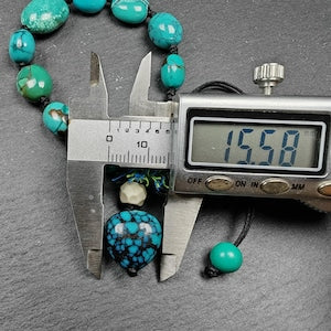 Authentic Turquoise Wrist Mala Bracelet - Old Tibetan Rosary Prayer Beads - 12mm