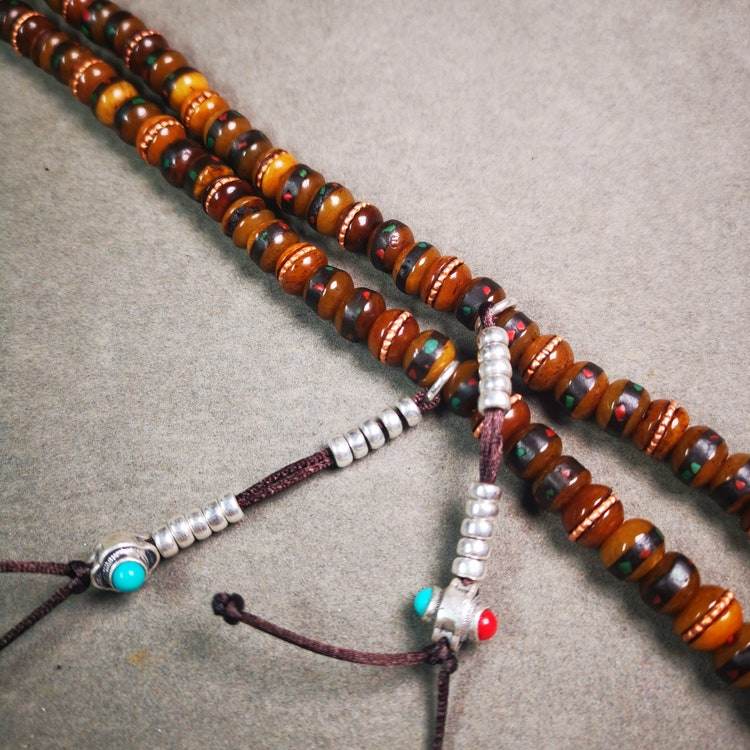 8mm Yak Bone Mala,68cm - Gandhanra-ART