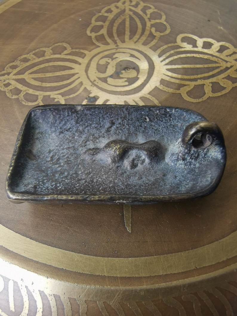 Antique Thokcha, Yellow Jambhala(Dzambhala) Badge,Tibetan Budhist Protective Amulet Pendant,60 Years Old - Gandhanra-ART
