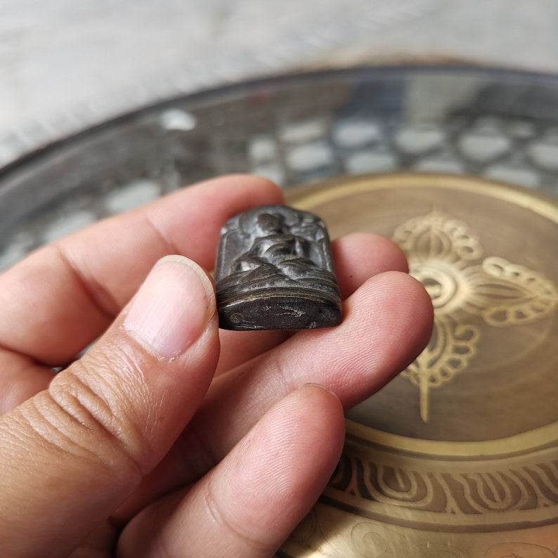 Antique Thokcha, Yellow Jambhala(Dzambhala) Badge,Tibetan Budhist Protective Amulet Pendant,60 Years Old - Gandhanra-ART