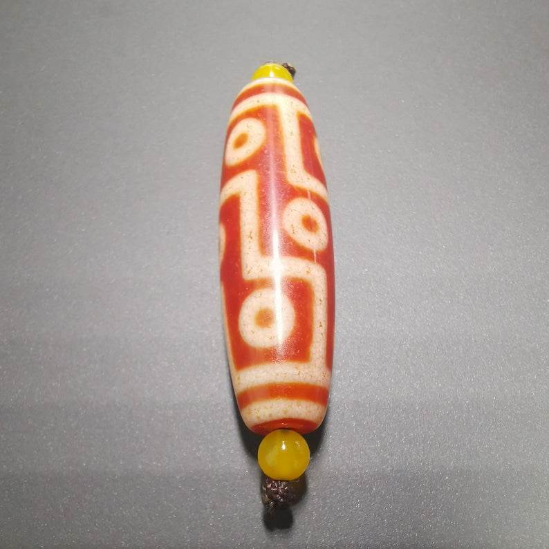 Fire Agate 9 Eyes Dzi Bead - Gandhanra-ART