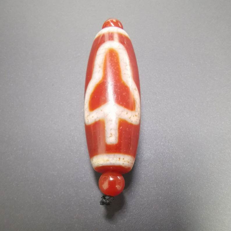 Fire Agate Bodhi Dzi Bead - Gandhanra-ART