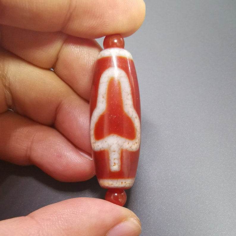 Fire Agate Bodhi Dzi Bead - Gandhanra-ART
