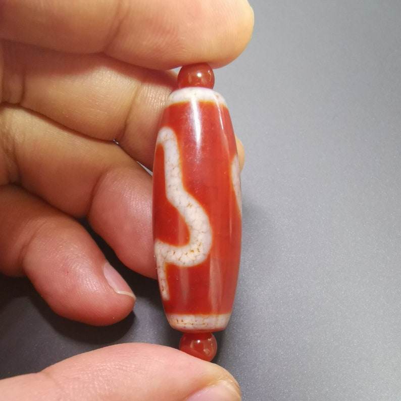 Fire Agate Bodhi Dzi Bead - Gandhanra-ART
