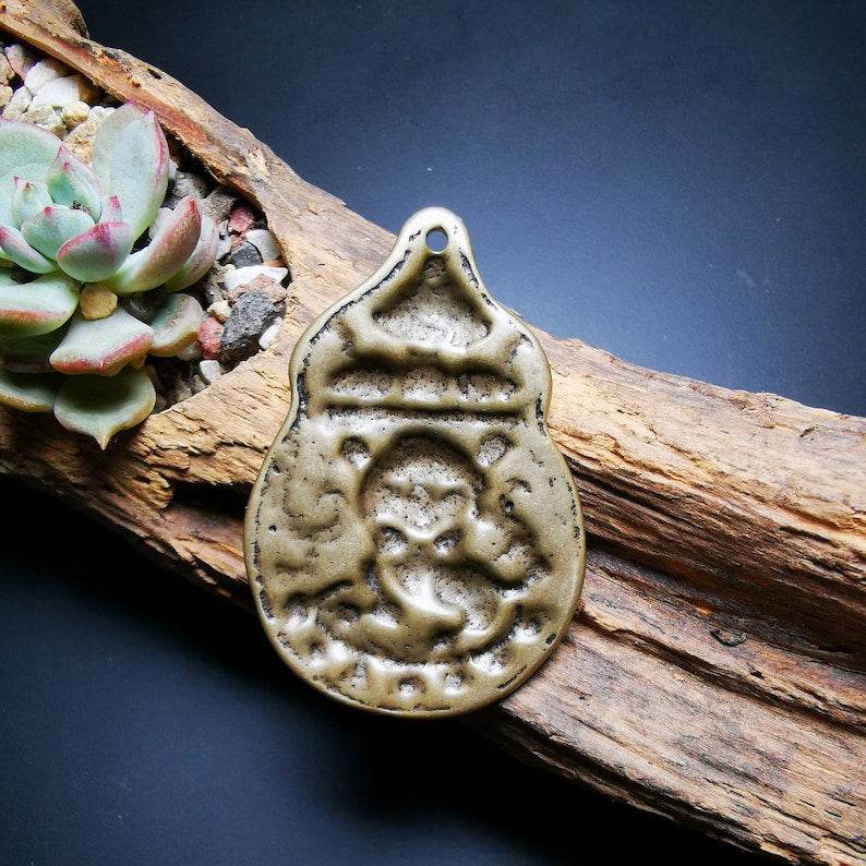 Buddhist Protective Pendant,Snow Lion Amulet Badge - Gandhanra-ART
