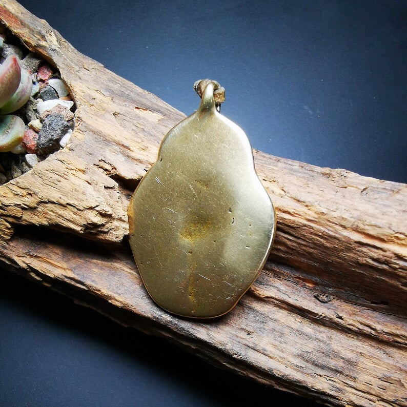 Buddhist Protective Pendant,Cross Vajra Amulet, 50 years old