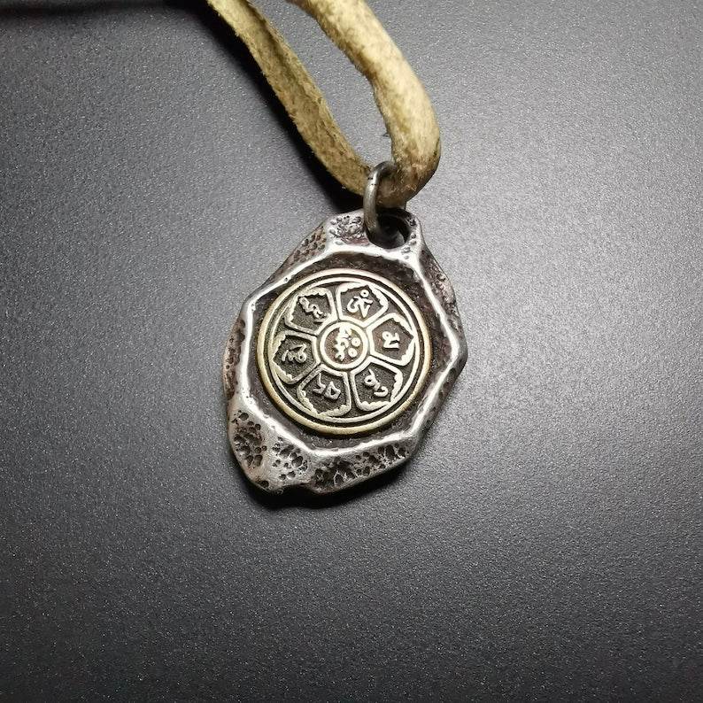 Protective Pendant,Om Mani Padme Hum Mantra Amulet - Gandhanra-ART