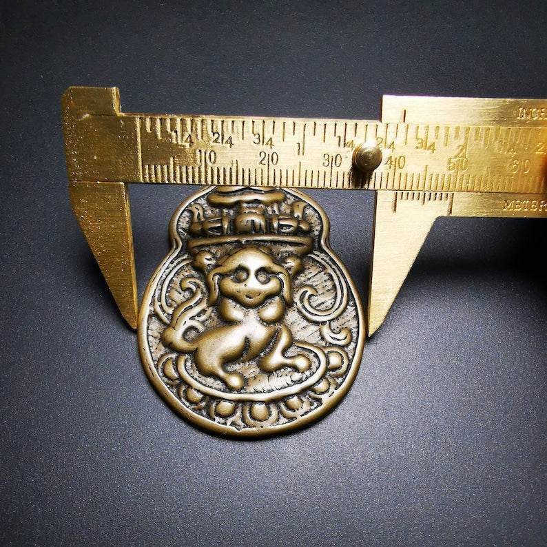 Buddhist Protective Pendant,Snow Lion Amulet Badge - Gandhanra-ART