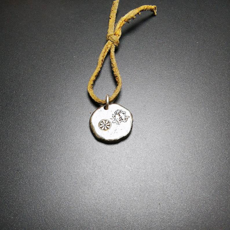 Buddhist Protective Pendant,Stupa,Pagoda,Buddhist Tower Amulet Badge,Sterling silver Gilt - Gandhanra-ART