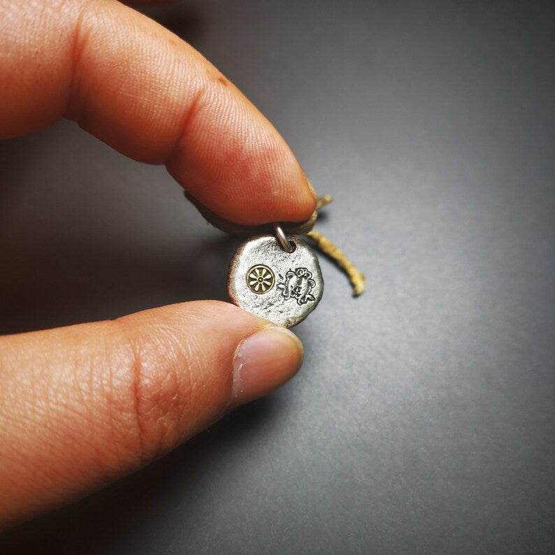 Buddhist Protective Pendant,Stupa,Pagoda,Buddhist Tower Amulet Badge,Sterling silver Gilt - Gandhanra-ART