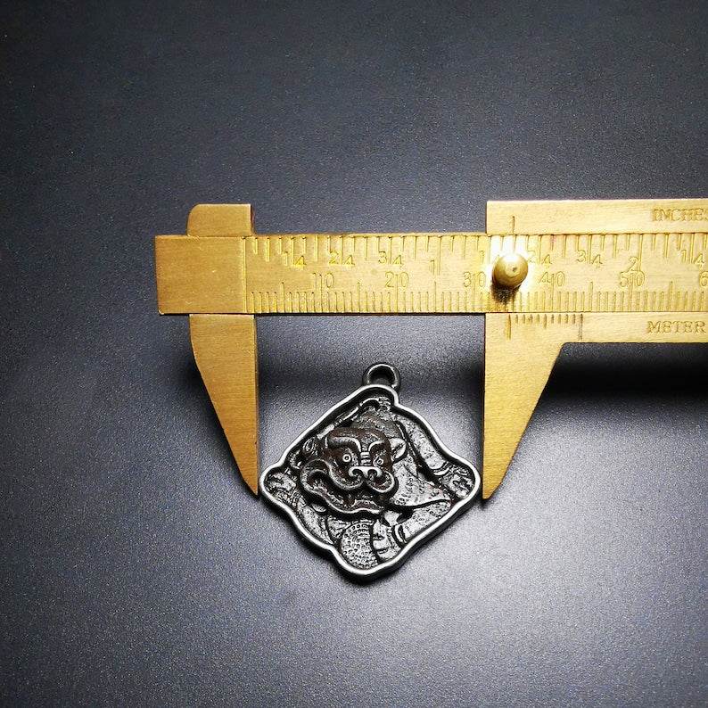 Buddhist Amulet,Tiger-the Four Dignities(Garuda,Tiger,Dragon,Lion),Buddhist Protective Talisman,Inlaid with Sliver - Gandhanra-ART