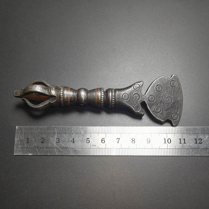 Amulet Pendant,Small Kartika(knife of the dakinis), Trantic Buddhism Dharma, Made of Thunder Iron (Thokcha) - Gandhanra-ART