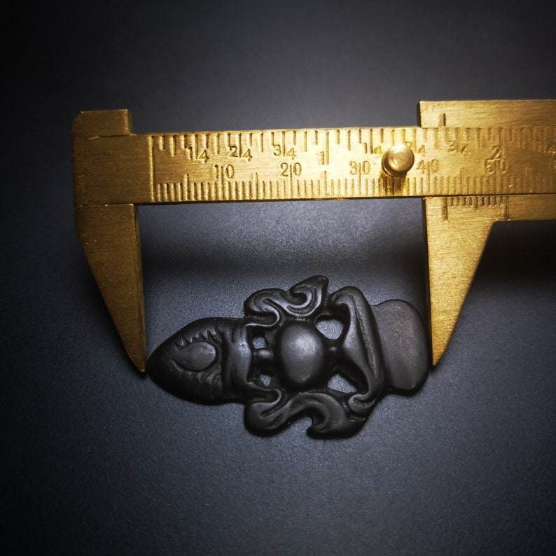 Antique Triratna Symbol Badge, Nubro,Tibetan Buddhist Protective Amulet Pendant,Made of Thokcha,60 Years Old - Gandhanra-ART