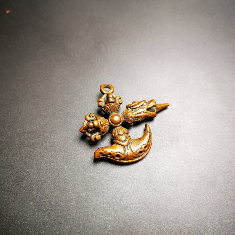 Amulet,Cross Kartika(knife of the dakinis) and Kila(Dorje Phurba)
