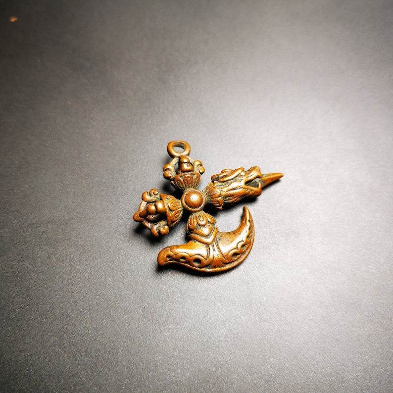 Amulet,Cross Kartika(knife of the dakinis) and Kila(Dorje Phurba) - Gandhanra-ART