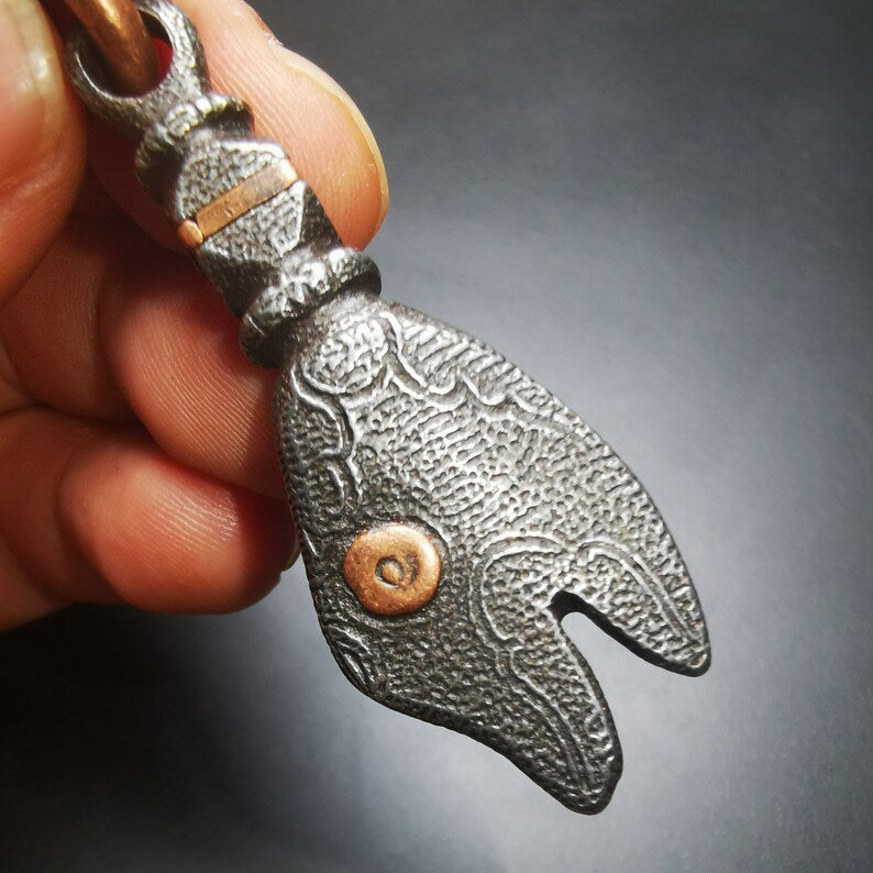 Gandhanra Handmade Tibetan Buddhism Amulet, Golden Fish of Ashtamangala(Eight Auspicious), Symbolize Happiness.
