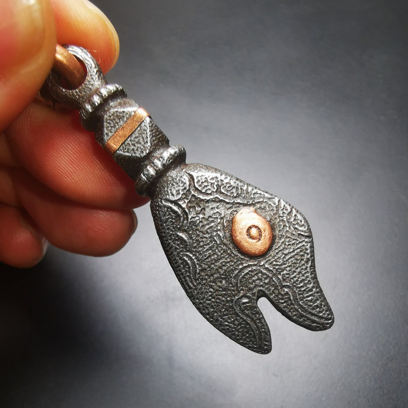 Gandhanra Handmade Tibetan Buddhism Amulet, Golden Fish of Ashtamangala(Eight Auspicious), Symbolize Happiness.