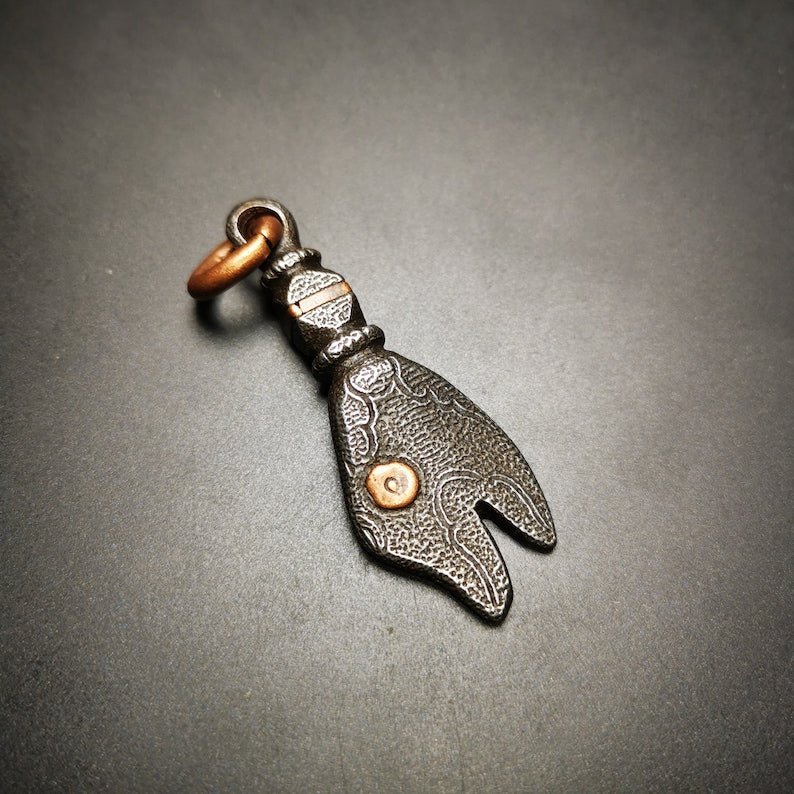 Gandhanra Handmade Tibetan Buddhism Amulet, Golden Fish of Ashtamangala(Eight Auspicious), Symbolize Happiness.
