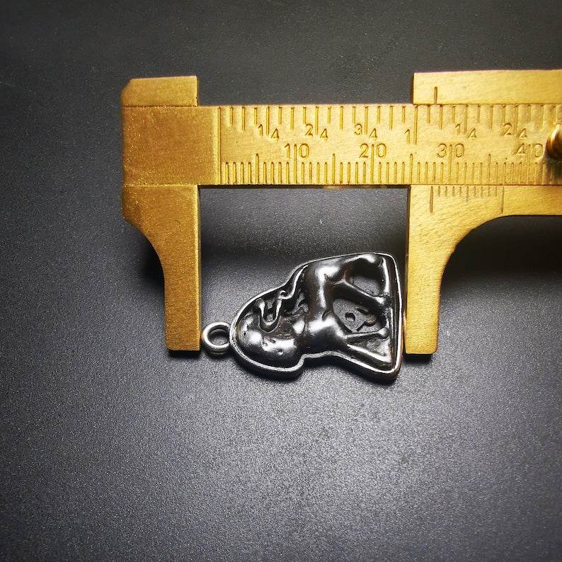 Buddhist Protective Pendant,Snow Lion Amulet Badge,inlaid with Sliver - Gandhanra-ART