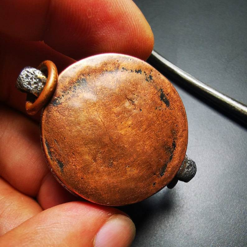 Damaru Drum,Mini Spiritual Tantric Buddhist Tibetan Ritual Religious Ceremonial Chod Drum,Made of Cold Iron - Gandhanra-ART
