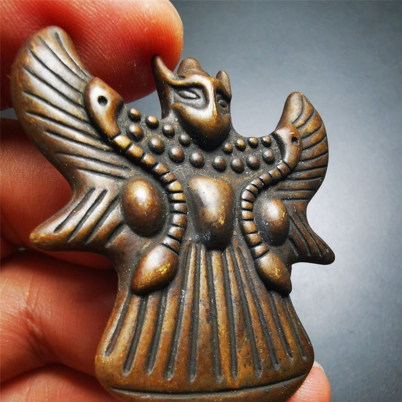 Tibetan Buddhist Amulet,Garuda,Golden-winged Bird Pendant