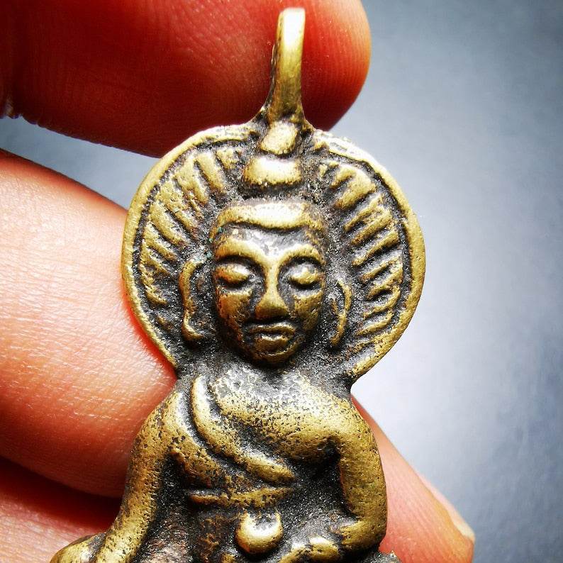Buddhist Amulet Pendant,Bhaisajyaguru,Medicine Buddha,50 Years Old - Gandhanra-ART