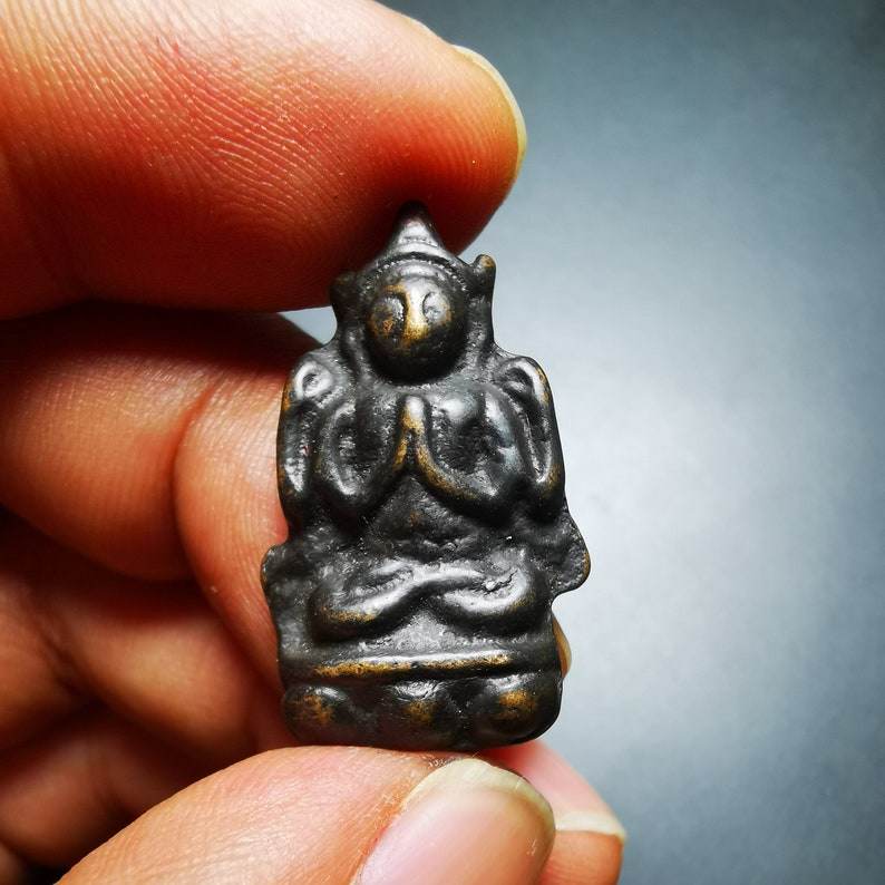 Thokcha Amulet Pendant,Chenrezig,Four Armed Padmapani, Made of Thokcha,Mini Size - Gandhanra-ART