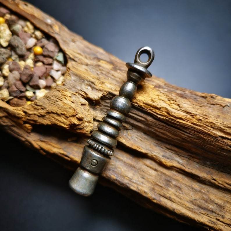Buddhist Ritual,Stupa,Pagoda,Buddhist Tower Amulet Pendant,Made of Cold Iron - Gandhanra-ART