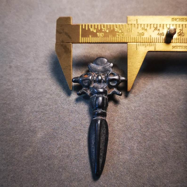 Antique Cross Vajra Phurba Amulet,Kila,Kilaka Pendant,Made of Thokcha,70 Years Old - Gandhanra-ART