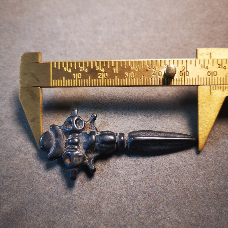Antique Cross Vajra Phurba Amulet,Kila,Kilaka Pendant,Made of Thokcha,70 Years Old