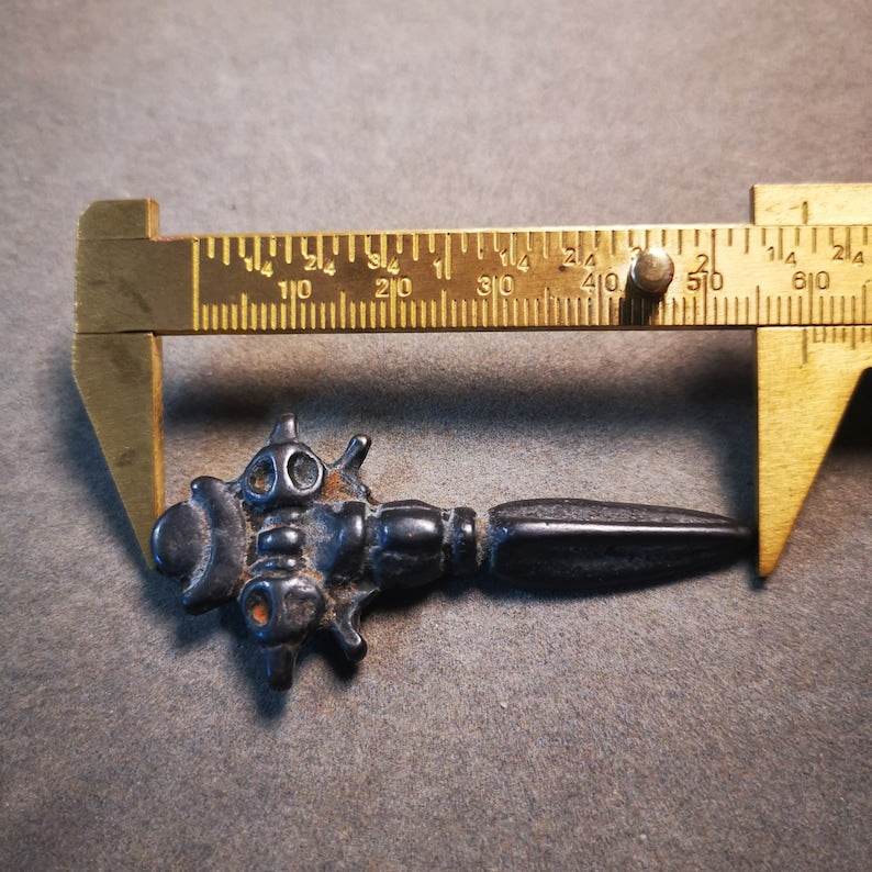 Antique Cross Vajra Phurba Amulet,Kila,Kilaka Pendant,Made of Thokcha,70 Years Old - Gandhanra-ART
