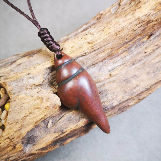 Acient Shankha(Divine Conch) Badge,Tibetan Buddhist Protective Amulet Pendant,Made of Lima Brass - Gandhanra-ART