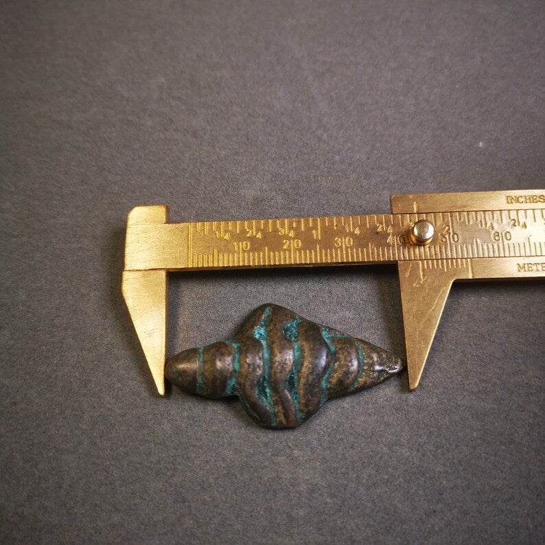 Shankha(Divine Conch) Badge,Tibetan Buddhist Protective Amulet Pendant,Made of Lima Brass - Gandhanra-ART