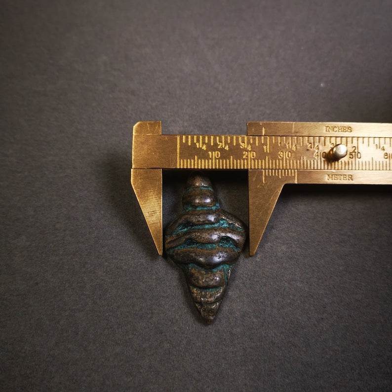 Shankha(Divine Conch) Badge,Tibetan Buddhist Protective Amulet Pendant,Made of Lima Brass - Gandhanra-ART