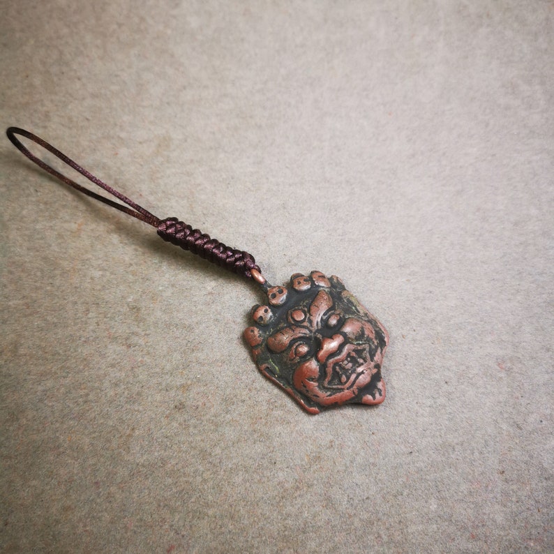 Amulet Badge,Mahakala Pendant, Buddhist Protector Deity, 50 Years Old
