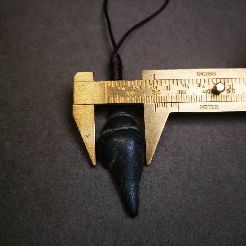 Antique Shankha(Divine Conch) Badge,Tibetan Buddhist Protective Amulet Pendant,Made of Thokcha,60 Years Old - Gandhanra-ART