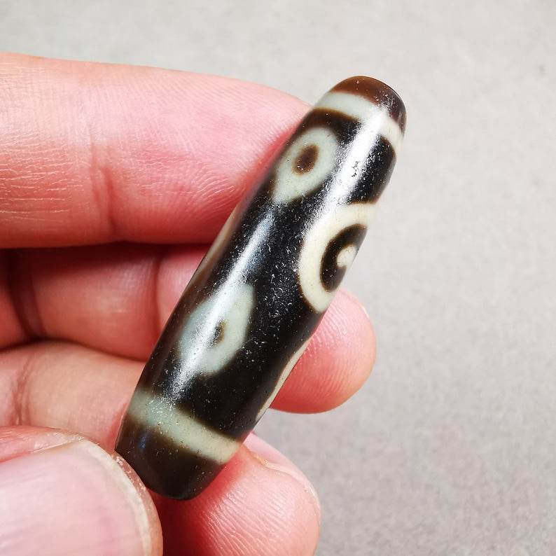 Buddhism 4 Eyed Conch Shell Dzi Bead - Gandhanra-ART