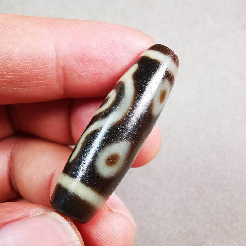 Buddhism 4 Eyed Conch Shell Dzi Bead - Gandhanra-ART
