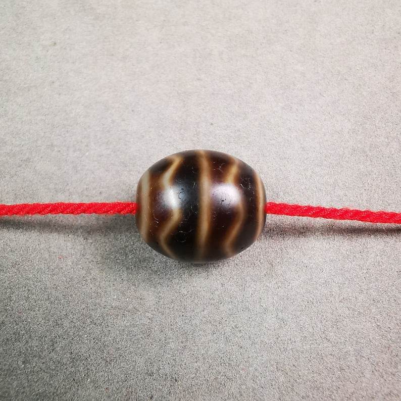 Round Fortune Wave Dalo Dzi Bead - Gandhanra-ART