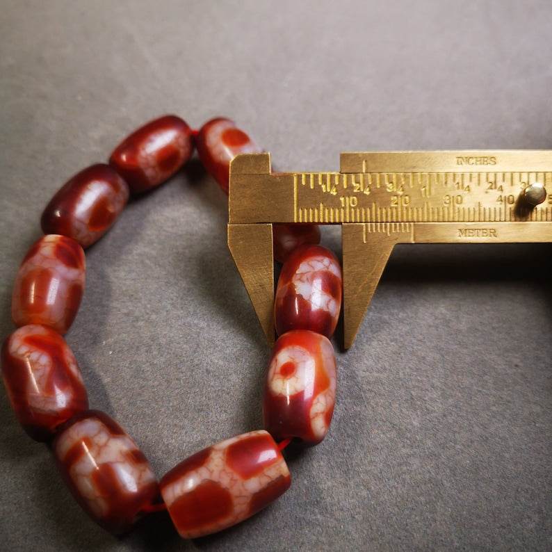 Fire Agate Dzi Bead Bracelet - Gandhanra-ART