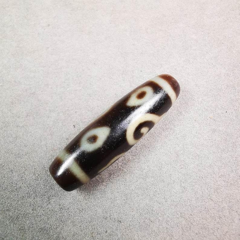 Buddhism 4 Eyed Conch Shell Dzi Bead - Gandhanra-ART