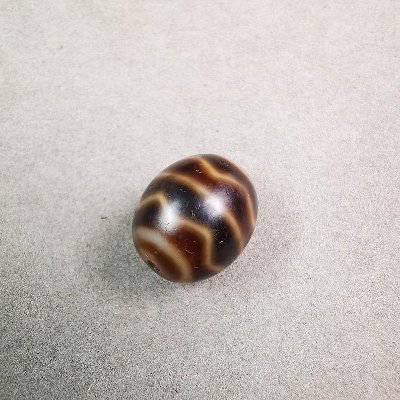 Round Fortune Wave Dalo Dzi Bead - Gandhanra-ART