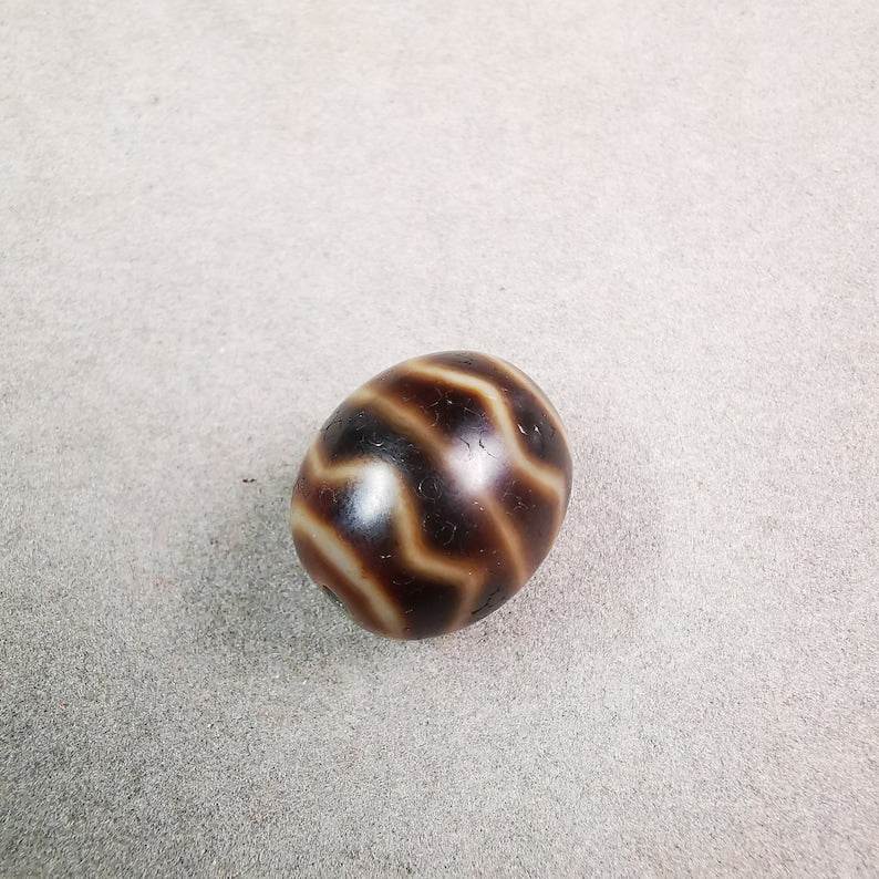 Round Fortune Wave Dalo Dzi Bead - Gandhanra-ART