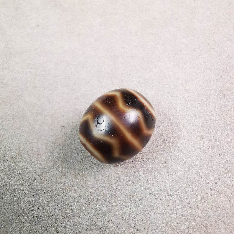 Round Fortune Wave Dalo Dzi Bead - Gandhanra-ART