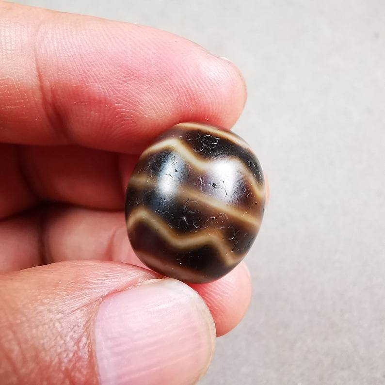 Round Fortune Wave Dalo Dzi Bead - Gandhanra-ART