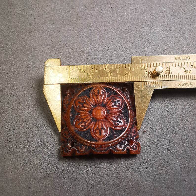 Yak Bone Carved Mandala Amulet Badge, Tibetan Buddhist Prayer Wheel Pendant,Dharma Chakra - Gandhanra-ART