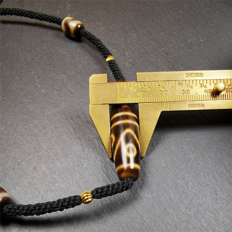 Water Wave 6 Eyed Dzi Bead Necklace - Gandhanra-ART