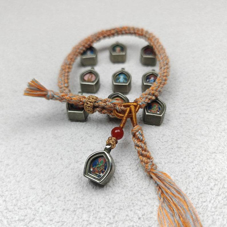 Ghau Amulet Bracelet,Tibetan Eight Natal Buddhas - Zodiac Protector Buddhas - Gandhanra-ART