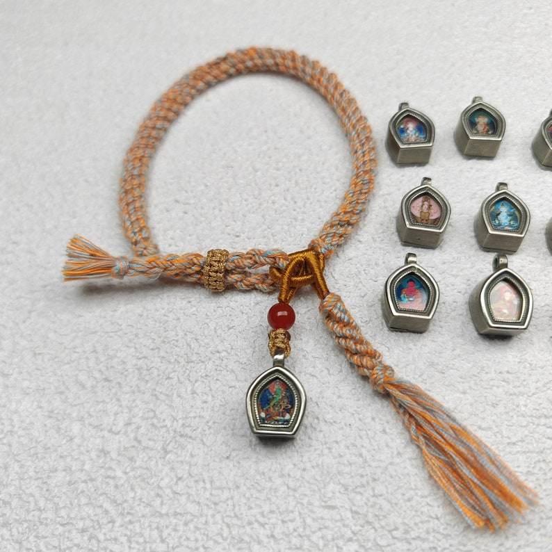 Ghau Amulet Bracelet,Tibetan Eight Natal Buddhas - Zodiac Protector Buddhas - Gandhanra-ART