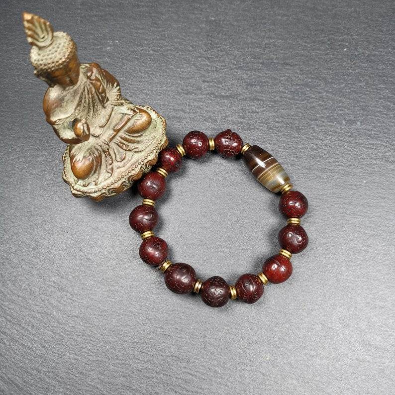 Wrist Mala, Bodhi Seed Beads Bracelet - Gandhanra-ART